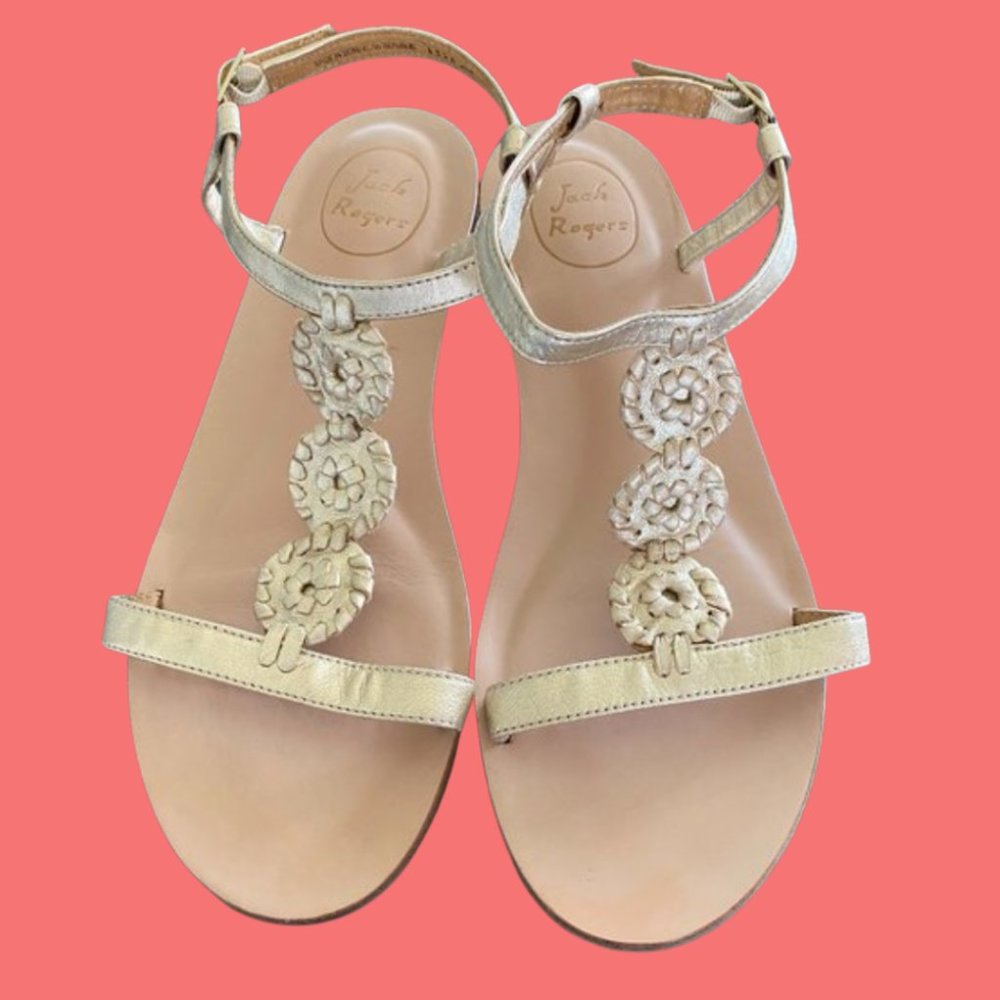 Jack Rogers Platinum Gladiator Flat Sandals